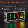 Colorful Digital Clock Kit Colorful RGB Digital Alarm Clock Microcontroller Circuit Board Welding DIY Production. 