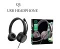 TUCCI Q5 Wired Usb Headphone With Microphone Best For Call Center/Music/Movies High Quality Sound. 