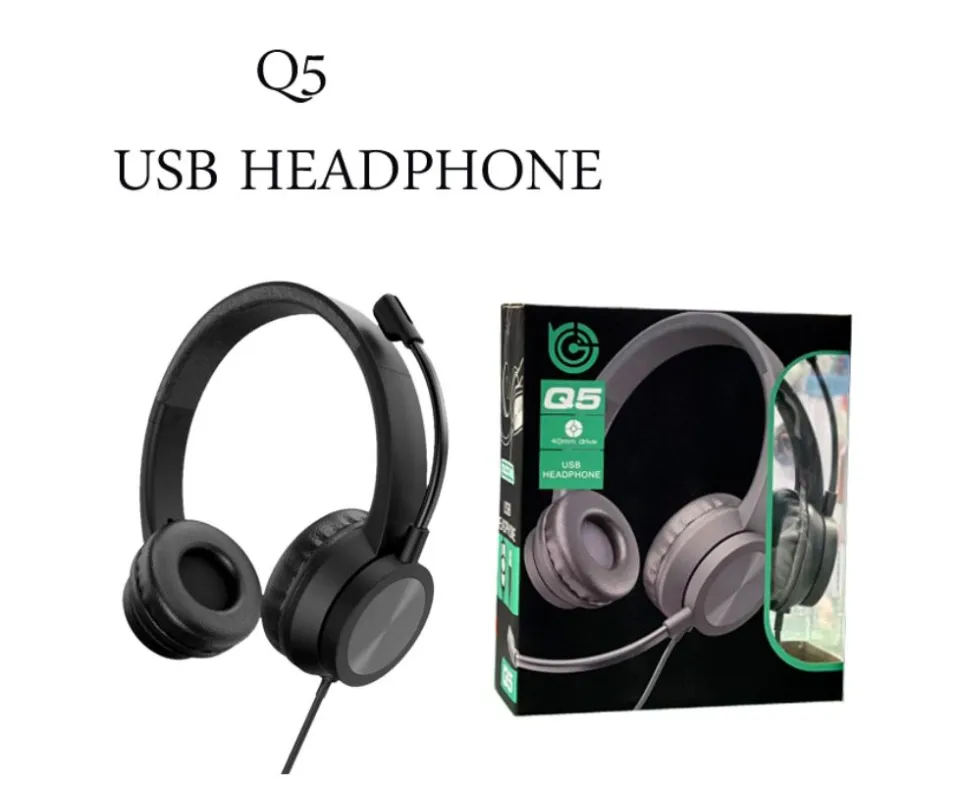 TUCCI Q5 Wired Usb Headphone With Microphone Best For Call Center