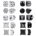Zircon magnet earrings clip-on earrings for men 1-10 pairs of crystal strong magnetic earrings for women punk round non-pierced jewelry. 