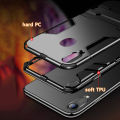 For Huawei Y6 Prime 2019 Back Cover Shockproof Hybrid Armor Stand Holder Design Hard Plastic Soft TPU Silicone Bumper Protective Phone Case. 