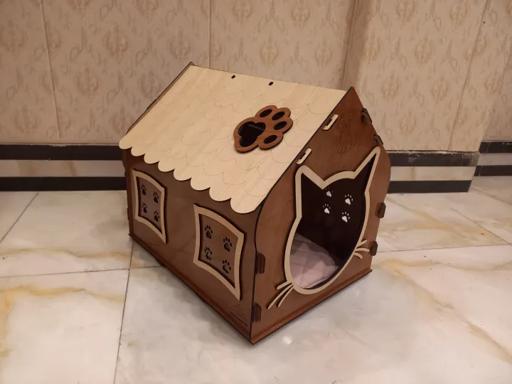 Cat%20house%20Wooden%20Single%20Story%20light%20brown%20model%20-%20Image%203