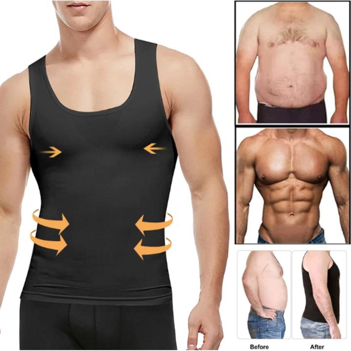 Slim N Lift Men Shaper Vest Body Banyan Sando Tummy Belly Waist Girdle Shirt Shapewear Comfort Shirt Vest Corset Shaper Underwear Slimming Vest Men