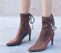 Elegant Women's Lady Pointy toe Cross Strap Ankle Boot casual Stiletto Heel Shoes. 