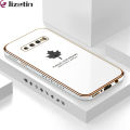 Jizetin (Free Lanyard) for Samsung Galaxy S10 Plus Back Cover Maple Leaf Luxury 6D Plating Case Side Pattern Soft Silicone Square Phone Cases. 