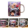 350ML Cartoon Ceramic Mug Retro Imitation Enamel Mugs Office Home Funny Water Cups Breakfast Milk Coffee Tea Cup For Gift. 