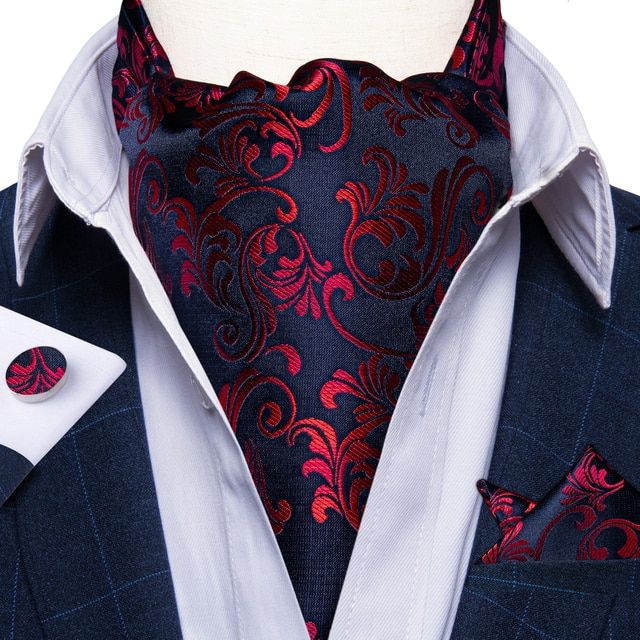 Mens Neck fashion ties CRAVAT bow tie bow ties fashion design male clothing bows and ties men wedding dress ties and bowties Ascot Tie Pocket Square Cuff Link Set Jacquard Woven Silk Printed Tie Fashion Ascot