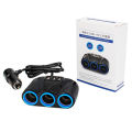 Car-Mounted One-to-Three Lighter Belt3USB Conversion One Minute Three Power Distributor Car Charger. 