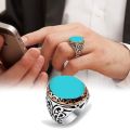 Feroza Stone Silver Ring for boys Timeless Beauty Rings For men, for husband, for boyfriend, for brother, for Father. 
