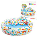 INTEX 59469 Fish Bowl Pool 3 Ring Inflatable Baby (52" x 11") With Ball And Tube. 