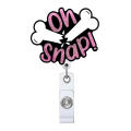 Rotatable Badge Holder 360&Deg; Rotating 5cm X 3cm Clip Retractable Reel Glitter Acrylic Badge Clip for Nurse Doctor Student. 