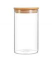 AKHPAL  Glass Jar Wooden Lid For Food Storage Containers Set , 1 piece 1400ml Airtight Jar With Lids, Kitchen Wooden Jars Canisters For Sugar, Candy, Cookie, Rice And Spice Jars Transparent (set Of 1,1400 ml). 