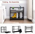 Coavas Folding Bookshelf Shoe Rack Storage Shelves 2 Tiers Stackable shelf Organizer. 