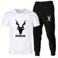 Men's Clothing Summer Breathable T-Shirt and Black Trouser Gym wear and comfortable. 