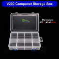 Transparent Plastic Tool Box V-200 for Electronic Components, Parts & Storage Organizer by Electrica. 