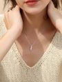 S925 Sterling Silver Cat Necklaces Cat Jewelry for Women Cat Gifts for Cat Lovers Cat Lover Gifts for Women Cat Lady Gifts Silver Cat Pendant Collarbone Necklace. 