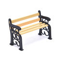Dollhouse Park Wood Metal Bench Furniture Toys Fairy Garden Mini Courtyard Decor. 