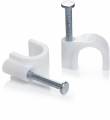 JSS Traders Box of Heavy Duty Durable Nail Cable Clips WIre clips 4mm to 14mm Nail Clips for Cable Management/Wire Management DIY And Outdoor Use Steel Nail Clips Cable Holders PVC Material DozenPack Cable Clips for Home and Office Use Cord Organizer. 