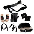 Weight Lifting Bodybuilding Bicep Arm Blaster, Belt 4 inch Gym Gloves ,Wrist Support ,Hand Gripper , Fitness Rope, wrist band. 