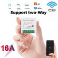 16A MINI Wifi Smart Switch  2WAY Control Timer Wireless Switches Smart Home Automation Work With Alexa Google Home. 