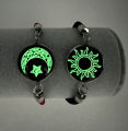 2Pcs New Fashion Sun Moon Lovers Time Gemstone Weaving Bracelet Night Light Couple Bracelets Moon Sun Hand Ropes. 