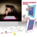 3D Magic Pad LED Writing Board For Kids Plastic Creative Art Magic Board With Pen Brush Children Clipboard Educational Set. 