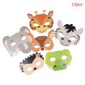12pcs Mask Birthday Party Supplies Paper Animal Masks Cartoon Kids Party. 