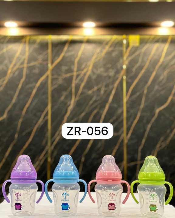 Feeder Of Minitree Brand Transparent With Stylish Lid  In Pink Color  For New Born Baby