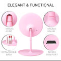 Rechargeable Makeup Mirror with Lights, LED Vanity Mirror Countertop Makeup Mirrors Touch Sensor On/Off Long Press to Adjust Brightness. 