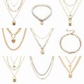 Zovoli Punk Big Link Chain Necklaces Choker For Steampunk Multi Layered Star Lock Pendant Necklace Statement Jewelry. 