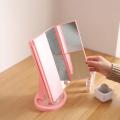 Touch Sensor Foldable Led Mirror/ Portable Vanity Lamp Folding Cosmetic Mirrors Lighted Touch Screen Makeup Mirror With LED Lamp Usb Rechargeable Foldable Design. 