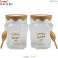 Premium Wave Design Spice Jars - 2-Pack with Screw Caps - 700gm for Containers Seasonings, Herbs, BBQ, and Spices. 