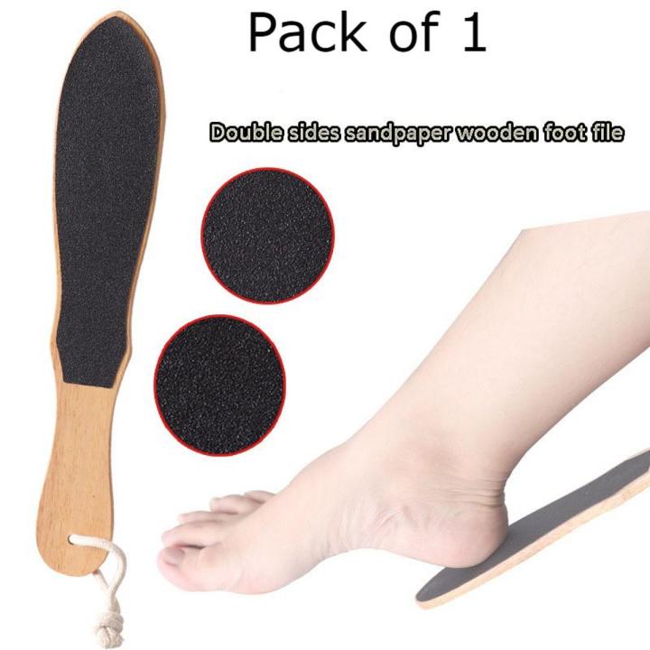 Pack of 1 Foot Filer Wood Handle Dual Sided Coarse Wooden Foot Scraper Hard & Dead Skin Callus Remover, Pedicure Foot Scrubber – Smoother Feet and Callus Remover for Men and Women Personal and Salon Use