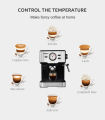 Coffee Machine 20 Bar Espresso Semi Automatic Expresso Cappuccino Hot Water Steam Temperature Display H5. 