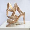 EXQUISITE ELITE GOLD HEELS  FOOTWEAR  FORMAL STYLE  4 INCHES  GOLDEN STRAP  FOR AGE 14+  MADE IN TURKEY . 
