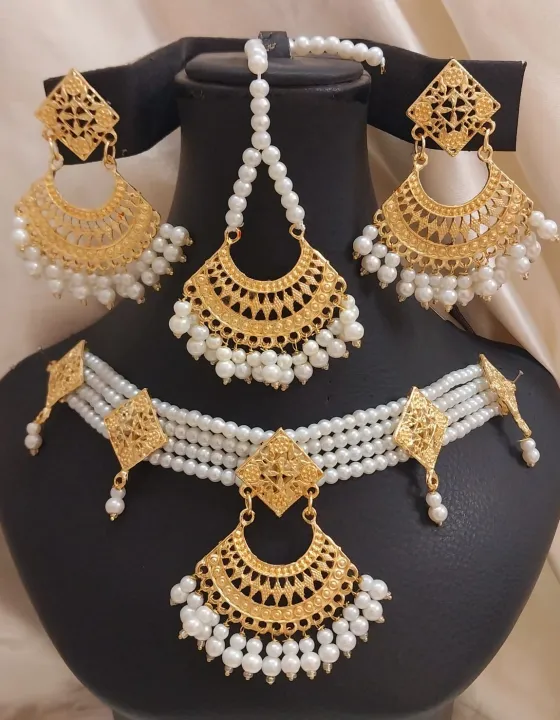 JEWELLER%20New%20Jewelry%20Set%20For%20Woman%20Pearl%20Golden%20Necklace%20Earring%20Jhumka%20Set%20For%20Woman%20Girl%20-%20Image%204