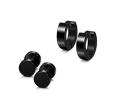 Pack of 2 Black Punk Earrings. 