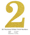 Block Numbers Glitter Finish (Golden) Number 2. 