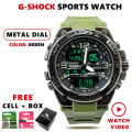 GSTW-300 Sports Fashion Metallic Dial Dual Display Chronograph 20BAR Water Resistant Sports Watch for Men. 