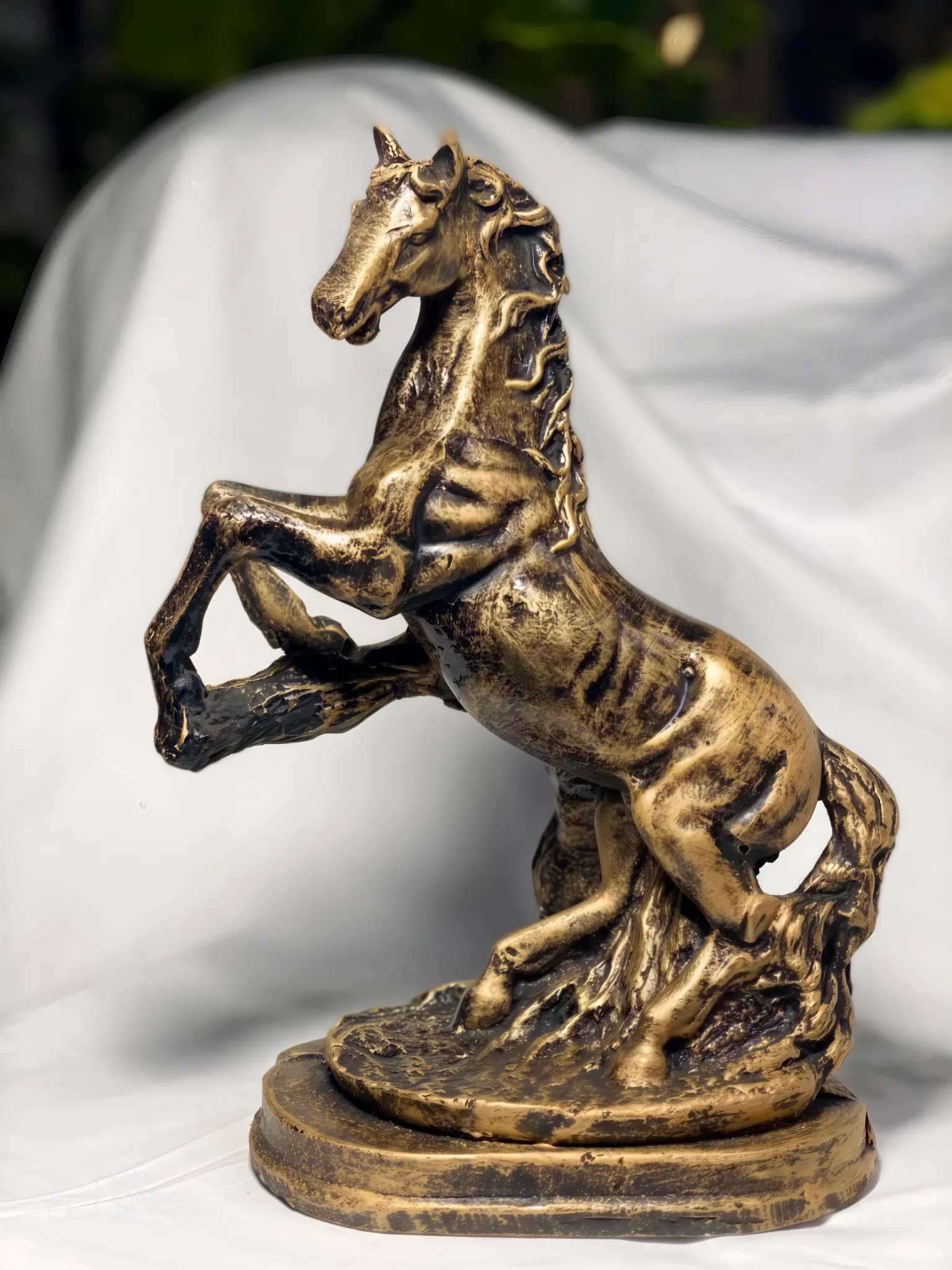 Vintage Rearing Horse Sculpture