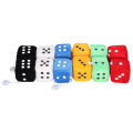 DENOSWIM 6CM Soft Dice Plush Toys Fun Games Props Party Supplier Kids Doll Fuzzy Dice Dots Bag Pendant. 