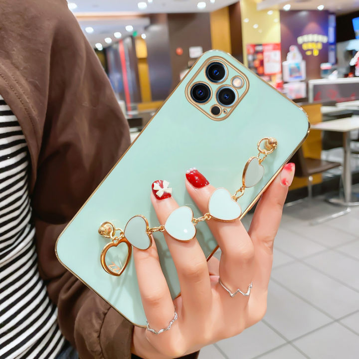LECOMES%20for%20OPPO%20A95/OPPO%20F19%20Back%20Cover%20with%20Love%20Heart%20Bracelet%20Luxury%206D%20Plating%20Frame%20Shiny%20Bling%20Camera%20Lens%20Protection%20Soft%20Silicone%20Phone%20Case%20Pouch%20for%20Girls%20Boys%20-%20Image%206