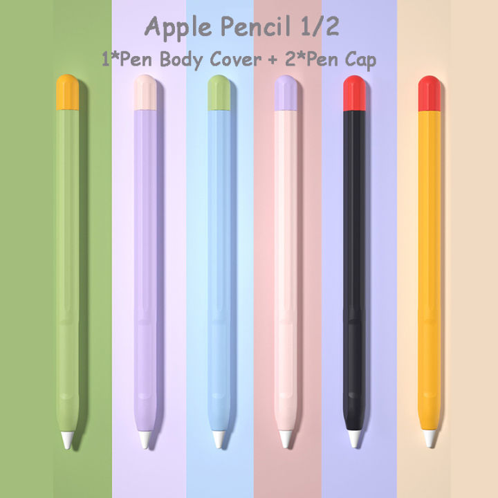 Case for Apple Pencil 2 Generation /Pencil 1 st/Pencil Pro Body Case Cute Cartoon iPad Pencil 2nd Pencil Pro Soft Silicone Ultra Thin Contrast Color Non-slip Protector Cover Casing
