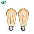 Vintage LED Edison Bulbs 4W, Antique Style ST64 LED Filament Bulbs with 80+ CRI, E27/E26 Base, Ceiling Hanging, Pendant Light. 