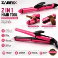 ZABRIX Original 2-in-1 Hair Straightener & Curler – Professional Ceramic Hair Styler with Fast Heat Technology | Salon-Quality Straightening & Curling Tool. 