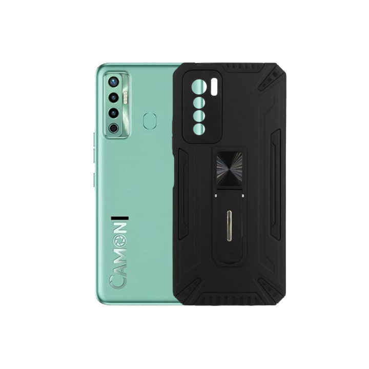 Tecno Camon 17 Pro Armor Case | Shockproof Bumper Cover | Black | Mobile Pouch