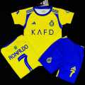 Ronaldo alnssr yellow football soccer  Full Kit For Kids. 
