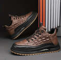 New Crocodile Print Sneakers Men Shoe Boots Men's Casual Shoes Luxury Fashion Tide Chic Slim Male PU Leather Footwear Big Size. 