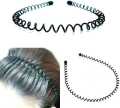 Pack of  2 Wave Headband Metal Zigzag Strong Hold Rust Free Hair Band Accessories for Men and Women Best Quality Strong Metal Zig Zag Hairband for Men & Women - Black. 