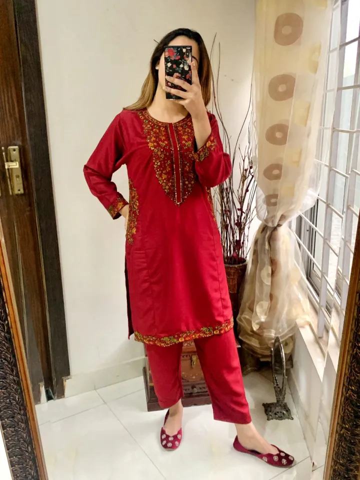 Stylish Era Sequence Pocket Design Embroided 2pc Dress/suit for Women and  Girls | Daraz.pk